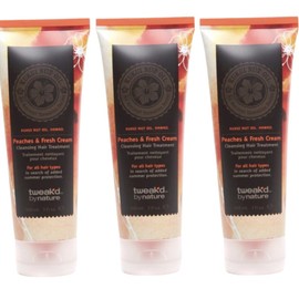 Tweak'd by Nature 3 Tweak’d by Nature Peaches & Fresh Cream Cleansing Hair Treatment 3oz Ea Sealed