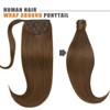 Lacer Chocolate Brown Ponytail Extension Wrap Around Human Hair with