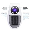 Portable Heater LED Display PTC Wall Outlet Electric Timer for