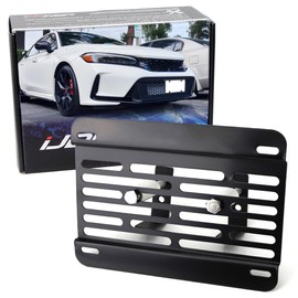 iJDMTOY No Drill Front Grille Mesh Mount License Plate Relocator Kit Compatible with 2022-2024 11th Gen Honda Civic