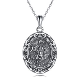 AXELUNA Greek Goddess Necklace Sterling Silver Nyx Goddess of Darkness Bat Pendant Necklace Jewelry for Women