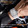 KIMSDUN-Stylish Skeleton Sport Watches, Waterproof, Automatic Mechanical Wristwatch, Transparent Tonneau