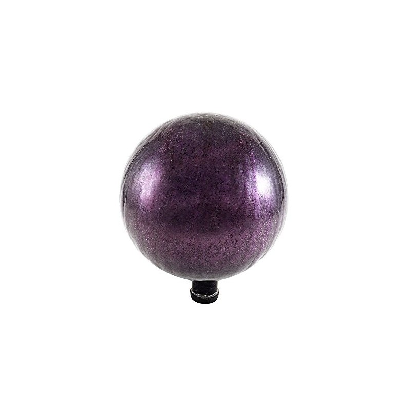 Achla Designs 12-Inch Crackle Gazing Globe Ball, Plum