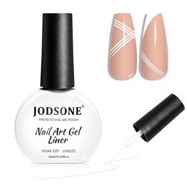 JODSONE 10ml Nail Art Gel Liner White Gel Nail polish Need U V Lamp Cured with Thin Brush at Home DIY Gift for Girls