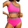 Tempt Me Women High Waisted Bikini Set - One Shoulder