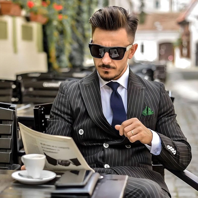 SMLBJUTE Pocket Squares for Men Black Pocket Squares Holder for