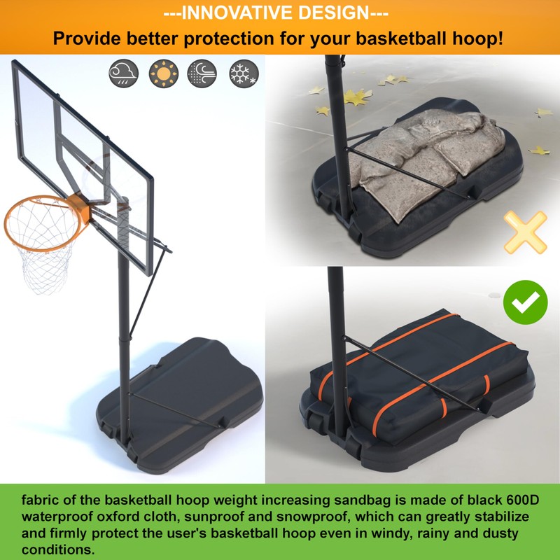 Basketball Hoop Sandbag - Heavy Duty Weighted Bottom Anchor for