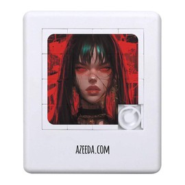 'Witch Goth Cybergoth Cyberpunk Girl Sci-fi' Sliding Puzzle (PZ00032026)