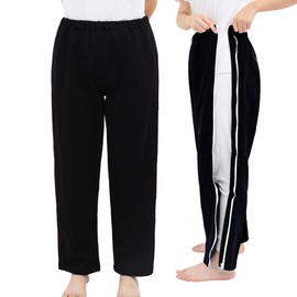DURASIKO Unisex Side Zipper Bedridden Patient Clothing,Patient Pants,Tear Away Pants,Soft Cotton Material,Hospital Pants for Home Care/Post Surgery/Dialysis/Fracture/Disability/Rehab for Winter