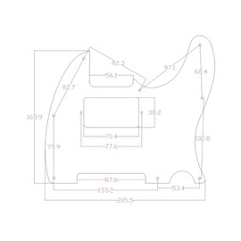 Dopro 8 Hole Aluminum Anodized Tele Humbucker Pickguard Scratch Plate Fits American/Mexican Fender Silver