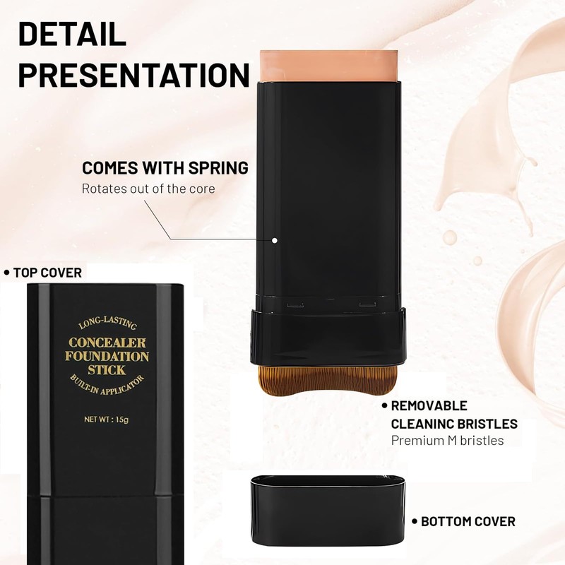 Concealer Foundation Stick,2 in 1 Long-Lasting Concealer Contour Sticks with