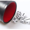 PU Leather Dice Cup with 6 Dice Felt Lining Silent