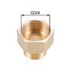 sourcing map Brass Threaded Pipe Fitting G1/2 Male x G3/4