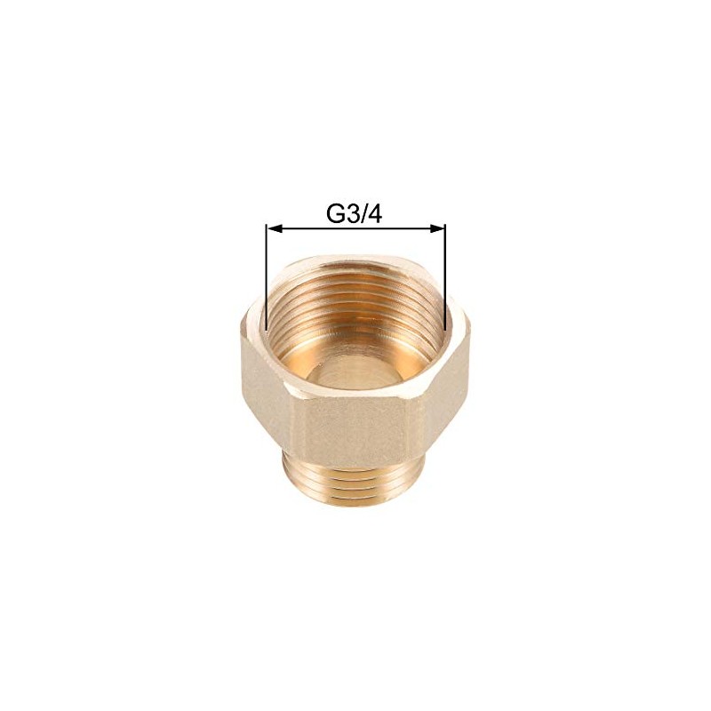 sourcing map Brass Threaded Pipe Fitting G1/2 Male x G3/4