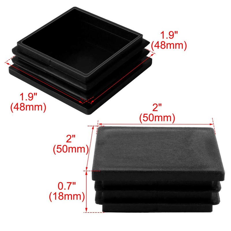 Sourcingmap 5 Pcs 50mmx50mm Plastic Square Tubing Inserts End Blanking