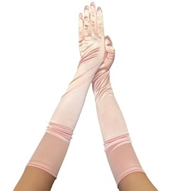 krautwear Women's Satin Evening Gloves (52 cm) in Many Colours (1, Rose, One Size)