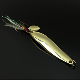 OriGlam 4pcs Metal Jigs Fishing Lures, Sinking Metal Spoons Sinker Spoon, Swimbait Jigging Lures Bait, Fishing Spinner Spoons, Hard Lures Metal Spoon for Pike, Salmon, Bass