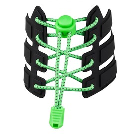 Qurvoo Elastic No Tie Shoelaces, Tieless, One Size Fits All, for Kids and Adults, Quick Release Laces neon green