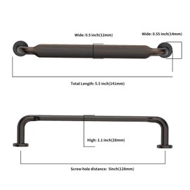 Asidrama 10 Pack 5 Inch(128mm) Oil Rubbed Bronze Kitchen Cabinet Handles, Cabinet Pulls Kitchen Cabinet Hardware for Cupboard Drawer Handles Dresser Pulls