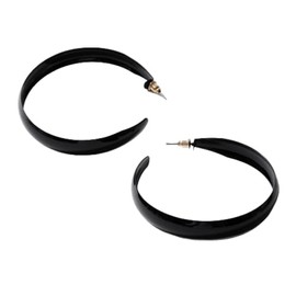 80s Hoop Earrings Colorful Hoop Earrings Large Retro Exaggerated Round Hoop Earrings for Women Jewelry (black B)