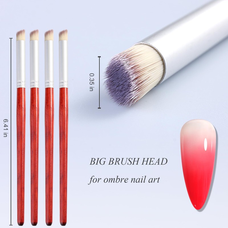 Furtherpretty Ombre Nail Brush Set, 6PCS Gradient Nail Art Brushes