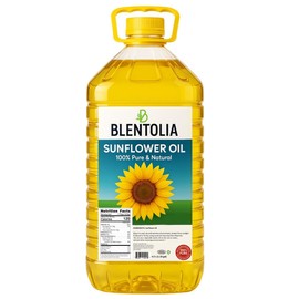 Blentolia- 100% Pure Sunflower Oil – 1.19 Gallon (4.5L) | Light Taste, High Oleic | Ideal for Frying, Cooking & Baking