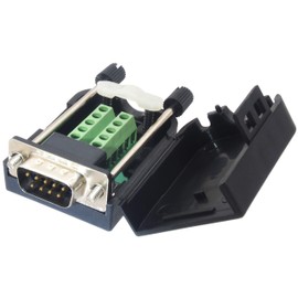 Audiophan D-SUB 9 Pin Male Cable Screw Screw 9+GND Board Knurled RS232 DB9 DB-9 Serial Communication Connector Resin Parts Black