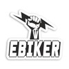2 x 10cm E-Biker Lightning Bolt Vinyl Stickers - Black