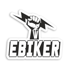 2 x 10cm E-Biker Lightning Bolt Vinyl Stickers - Black MTB Mountain Bike Bolt Electric Sticker #70809