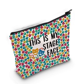 Stage Face Theater Makeup Bag Theatre Nerd Backstage Actor Actress Gift Theatre Bag Musicals Makeup Pouch (This is My Stage FACE ca)