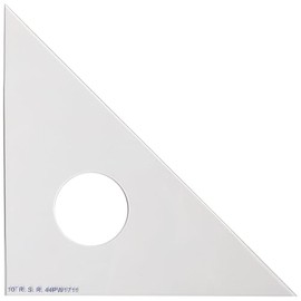 10-inch 45-45-90 Drafting Triangle, Clear Plastic