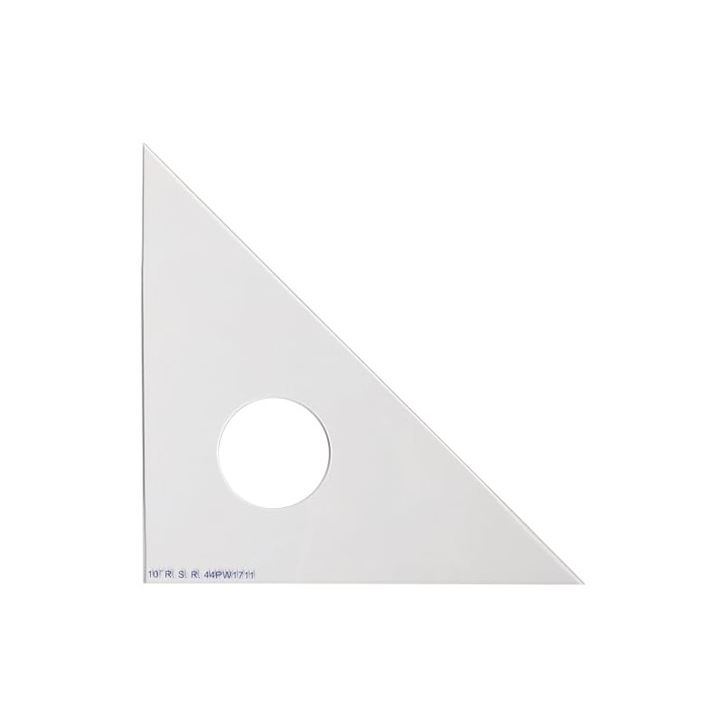 10-inch 45-45-90 Drafting Triangle, Clear Plastic