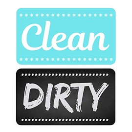 ENVIX Dishwasher Magnet for Better Kitchen Organization; Double Sided Clean Dirty Magnet That’s Water Resistant, Reversible and Chic; Comes in Different Designs; Aqua Black