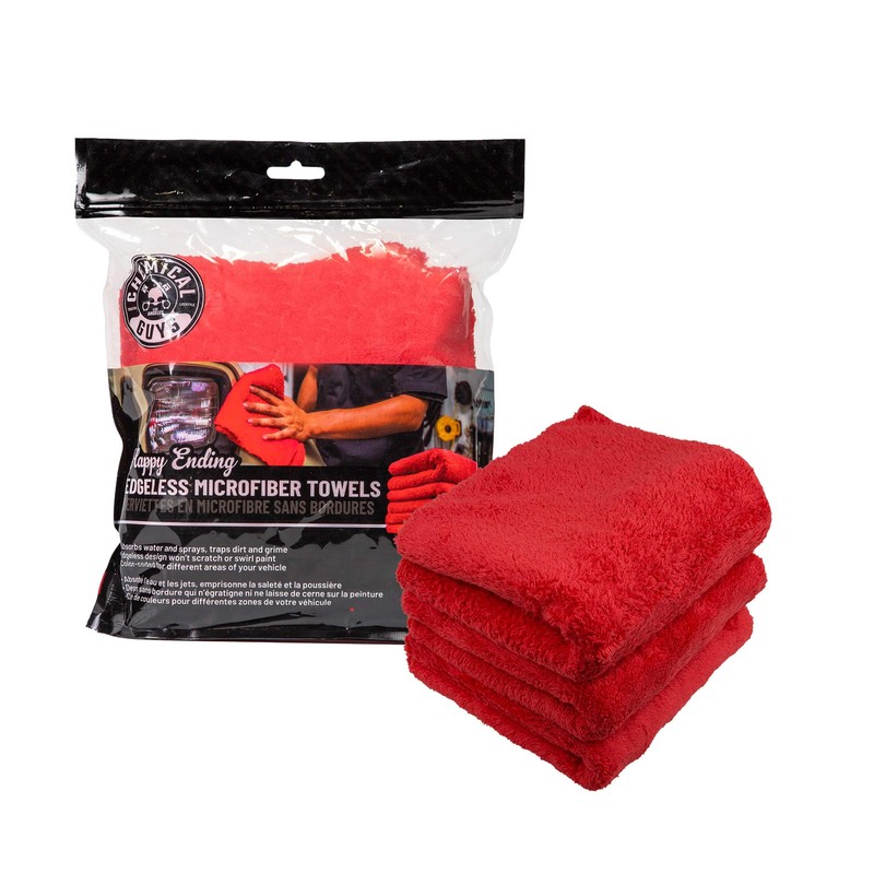Chemical Guys Happy Ending Ultra Plush Edgeless Microfiber Towel, Red