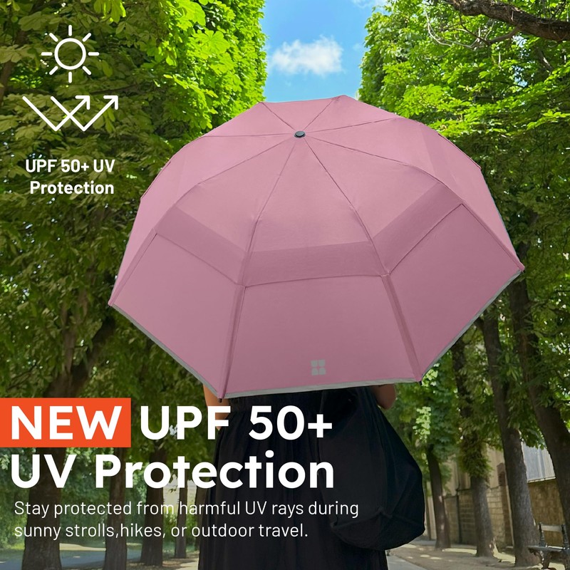 Weatherman Premium Collapsible Travel Umbrella - Windproof, Compact, Easy Auto