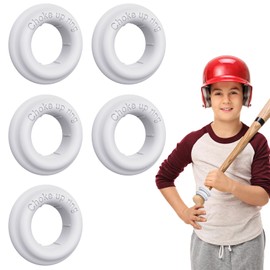 [5 Packs] Baseball Bat Grip Choke Up Rings for Youth Baseball Softball Teeball Tball Bat Choke Up Ring Bat Knob Baseball Bat Accessories - White