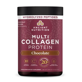 Ancient Nutrition Multi Colágeno en Polvo Sabor Chocolate, Proteína con Péptidos de Colágeno Hidrolizado y Vitamina C, 45 Porciones, 16.65 oz