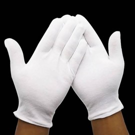 White Cotton Gloves S 055570DC 4ea