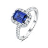 925 Sterling Silver Saphire Birthstone Rings for Women Sapphire Cocktail