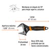 Truper Expert PET-6XA Llave ajustable (perico) 6" boca ancha Comfort