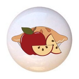 Pie from the Baking Day II Apples Green Collection - DECORATIVE Glossy CERAMIC Cupboard Cabinet PULLS Dresser Drawer KNOBS