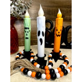 Undisclosed 7" Frankenstein Battery Operated LED Timer Taper Candle