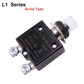 smseace 20Amp Electric Button Breaker 125/250VAC,Thermal Overload Protector L1 Series with Quick Connect Terminals and Waterproof Button Cap L1-ls-20A