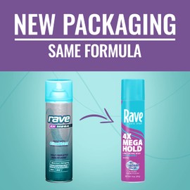 rave Rave 4X Mega Long-Lasting Firm Hold Scented Hair Spray for Heat Protection, Volume and Shine - ClimaShield for Extra Humidity & Minimizes Frizz