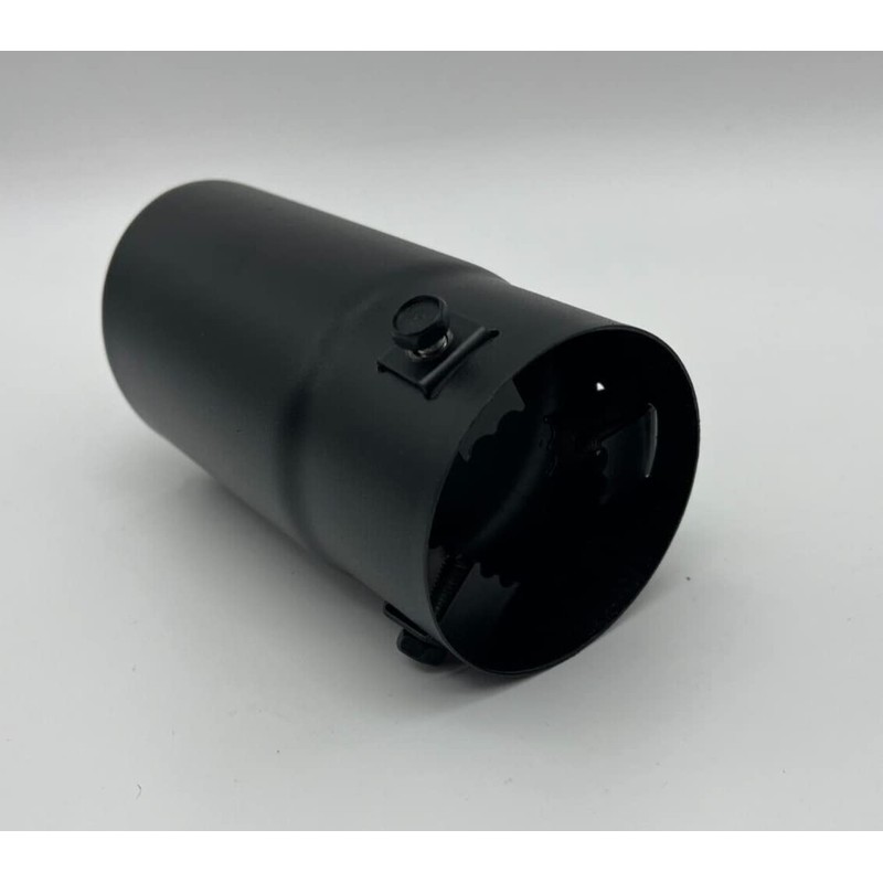 Black Stainless Steel Rolled Tip Exhaust 76mm Exit Fits 40mm