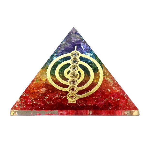 Large Orgone Pyramid | Onyx Chakra Pyramid Crystal | Chakra