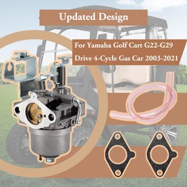 ZeeKee Golf Cart Carburetor Kit for Yamaha G22 G23 G24 G25 G26 G27 G28 G29 2003-up Gas Golf Cart 4-Cycle Drive Engine, Replace JR6-14101-00, JR6-14101-01, JR6-14101-02, 520185, 13351, 17560