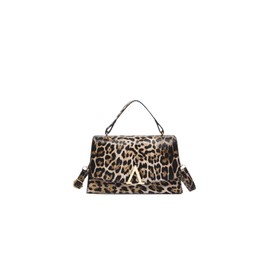 Verdusa Women's Leopard Print PU Leather Shoulder Handbags Pressed Flap Square Crossbody Bag Multicolor One Size