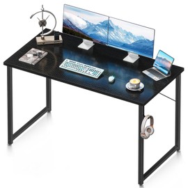 Coleshome 48 Inch Computer Desk, Modern Simple Style Desk for Home Office, Study Student Writing Desk, Black