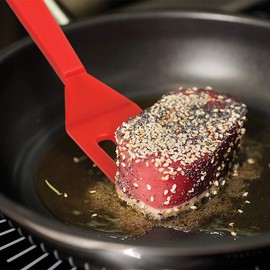 【2 Pack】Kunovo Small Spatula for Nonstick Cookware Mini Spatulas for kitchen Use,Heat-Resistant Silicone Thin Spatula Cooking Baking (Black-R)